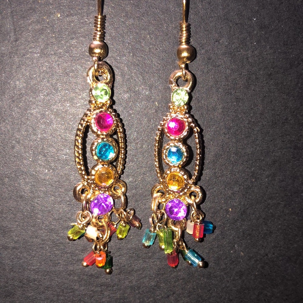 Multicolor and gold earrings